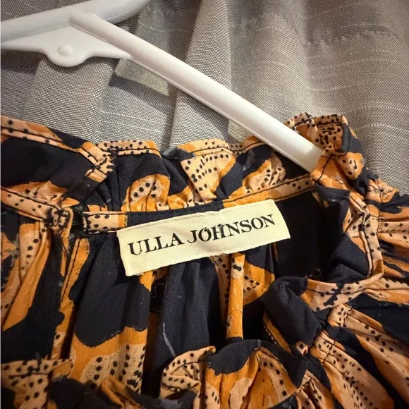 Ulla Johnson Navy and Orange Long Sleeve Dress Size 0 - Picture 3 of 8